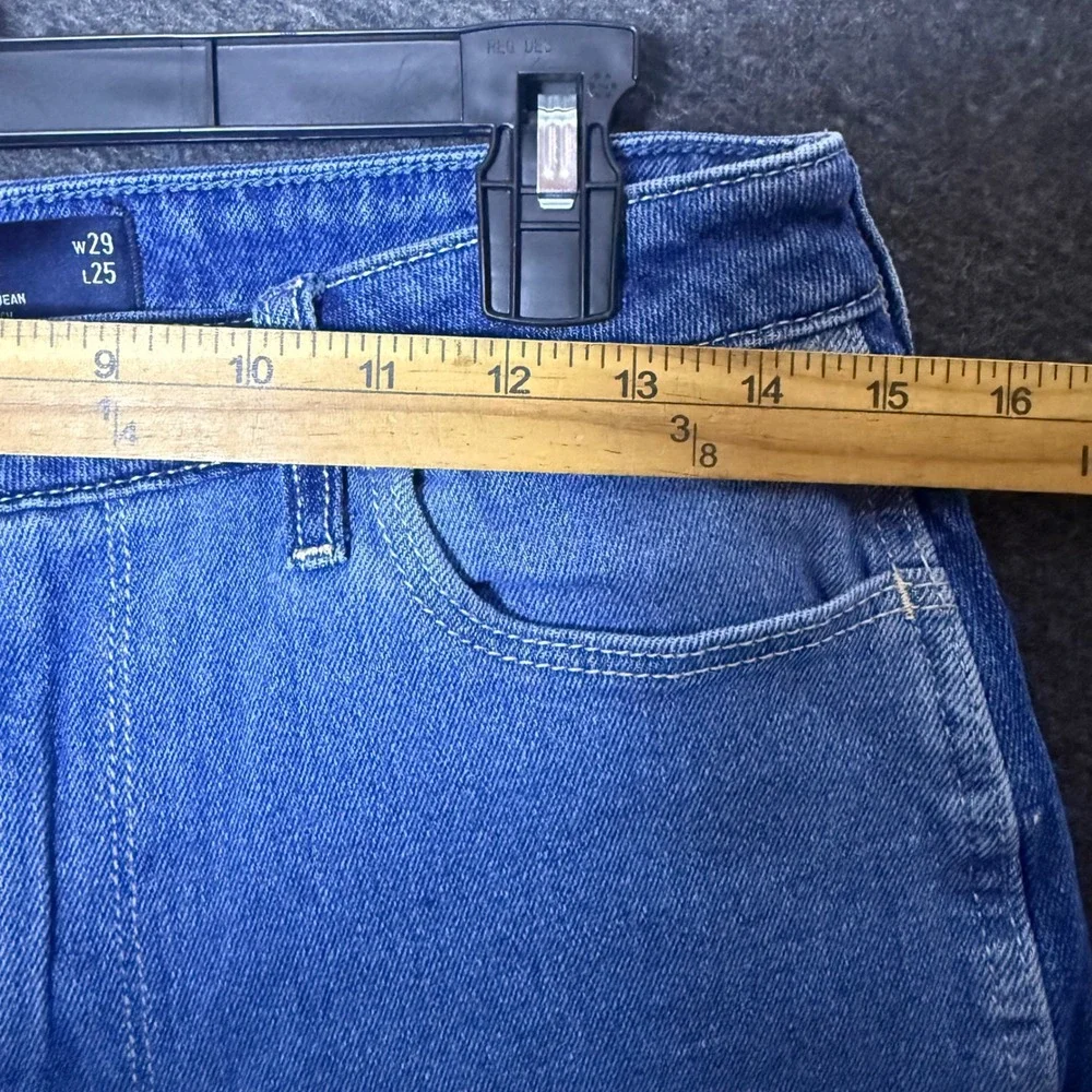 Hollister‎ Jeans 29 Patchwork High Rise Mom Blue Colorblock Ankle Festival Retro